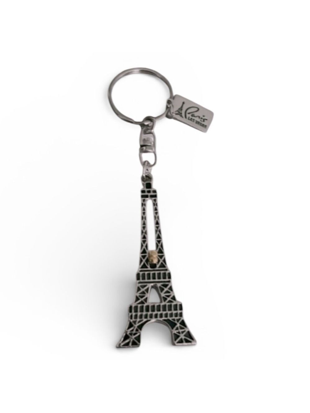 Paris Las Vegas Eiffel Tower Keychain Silver Tone
